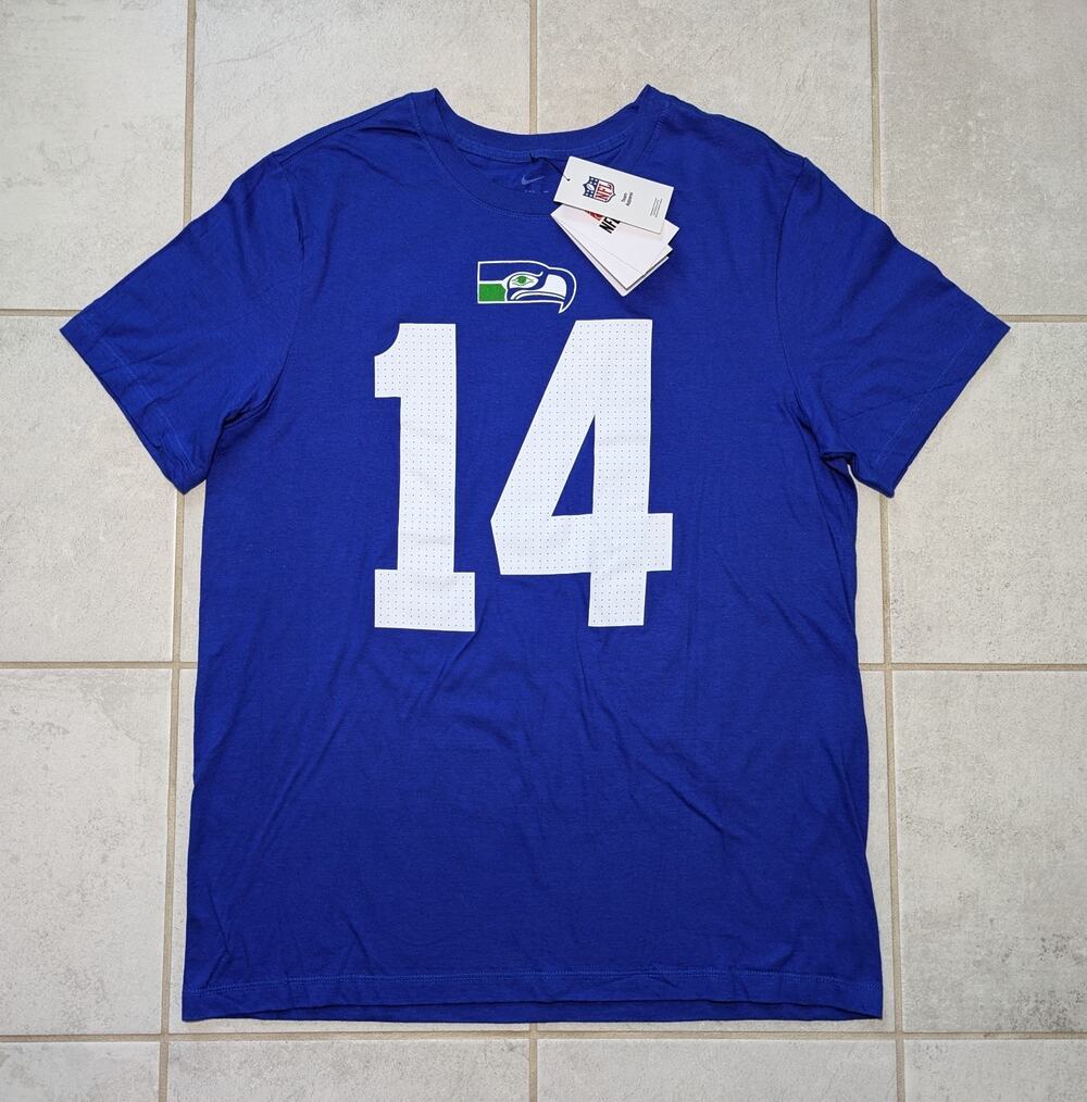 Nike Men's Large Seattle Seahawks DK Metcalf #14 T-Shirt Blue NFL Football NEW